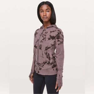 Lululemon Scuba Hoodie *Light Cotton Fleece in Shibori Antique Bark Black Satin